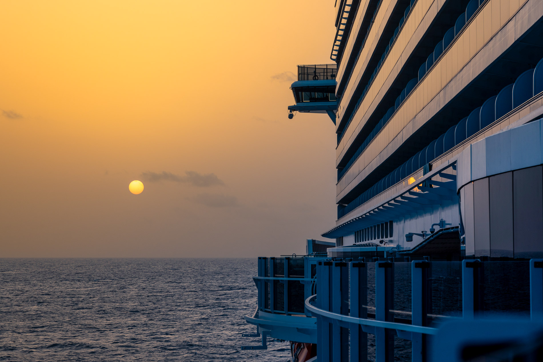 Cruise ship at sea